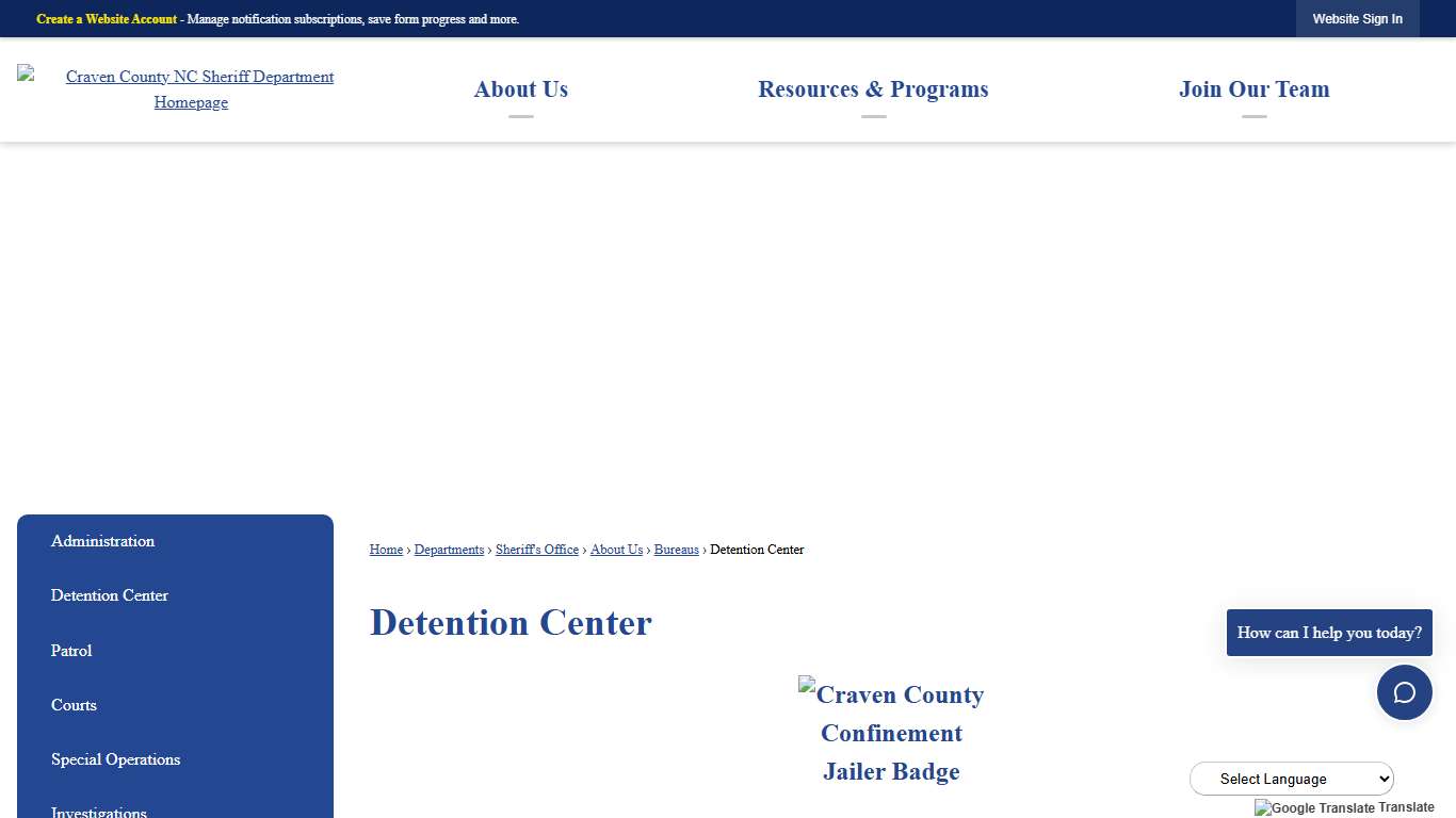 Detention Center | Craven County