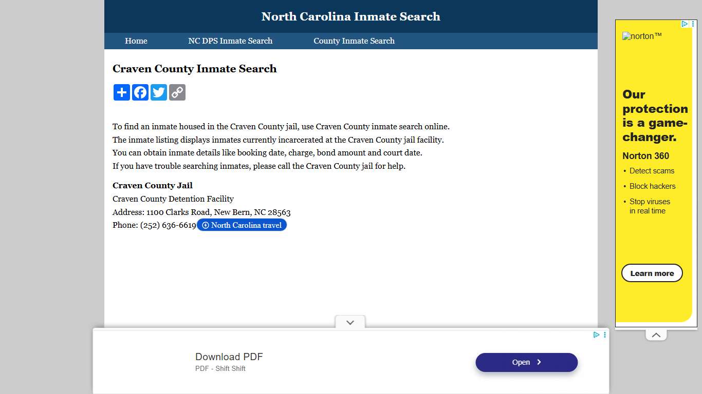 Craven County Inmate Search